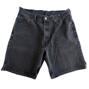 Y2K Levi's 550 Relaxed Fit Black Gray Wash Denim Jorts Mens W34 2006